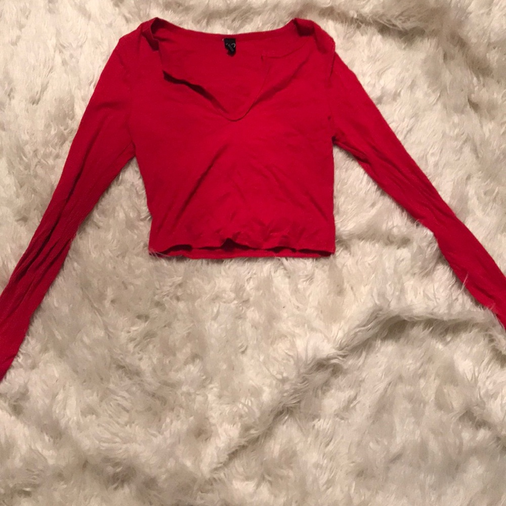 Red crop top